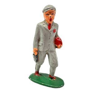 Vintage Barclay Lead Figure Gray School Boy #616 Very Good Paint